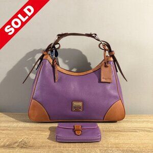 NWT Dooney & Bourke Purple Leather Harrison Hobo Shoulder bag & Wallet